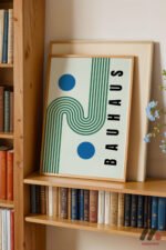 Bauhaus Yeşil Çizgi Tipografi Duvar Tablosu, Modern Ev Dekorasyonu - Görsel 5