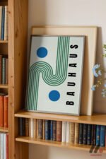 Bauhaus Yeşil Çizgi Tipografi Duvar Tablosu, Modern Ev Dekorasyonu - Görsel 2