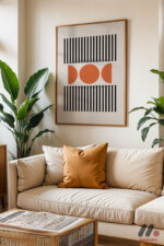 Bauhaus Çizgi ve Daire Deseni Duvar Tablosu, Modern Ev Dekorasyonu - Görsel 6