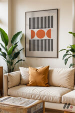 Bauhaus Çizgi ve Daire Deseni Duvar Tablosu, Modern Ev Dekorasyonu - Görsel 3