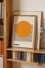 Bauhaus Turuncu Daire Sergi Afişi Duvar Tablosu, Modern Ev Dekorasyonu - Görsel 5