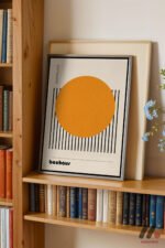 Bauhaus Turuncu Daire Sergi Afişi Duvar Tablosu, Modern Ev Dekorasyonu - Görsel 2