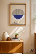 Bauhaus Mavi Yarım Daire Afişi Duvar Tablosu, Modern Ev Dekorasyonu - Görsel 4