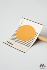 Bauhaus Turuncu Daire Çizgi Afişi Duvar Tablosu, Modern Ev Dekorasyonu - Görsel 7