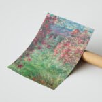 Claude Monet Çiçekli Ev Bahçesi Duvar Tablosu, Sanatsever Hediyesi