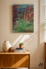 Claude Monet Çiçekli Ev Bahçesi Duvar Tablosu, Sanatsever Hediyesi - Görsel 2
