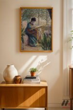 Claude Monet Serada Kadın Duvar Tablosu, Sanatsever Hediyesi - Görsel 4