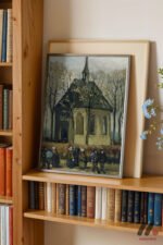 Van Gogh Köy Kilisesi Duvar Tablosu, Sanatsever Hediyesi - Görsel 2