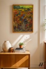 Van Gogh Kırmızı Bağ Duvar Tablosu, Sanatsever Hediyesi - Görsel 4