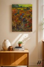 Van Gogh Kırmızı Bağ Duvar Tablosu, Sanatsever Hediyesi - Görsel 8
