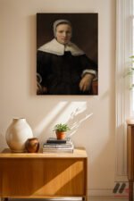 Rembrandt Beyaz Yakalı Kadın Duvar Tablosu, Sanatsever Hediyesi - Görsel 2