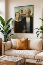 Grant Wood American Gothic Duvar Tablosu, Sanatsever Hediyesi - Görsel 3