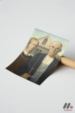 Grant Wood American Gothic Duvar Tablosu, Sanatsever Hediyesi - Görsel 7
