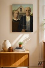 Grant Wood American Gothic Duvar Tablosu, Sanatsever Hediyesi - Görsel 8