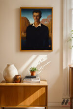 Grant Wood Erkek Portresi Duvar Tablosu, Sanatsever Hediyesi - Görsel 4