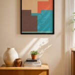 Pastel Geometrik Kompozisyon Duvar Tablosu, Sanatsever Hediyesi