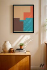 Pastel Geometrik Kompozisyon Duvar Tablosu, Sanatsever Hediyesi