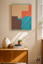 Pastel Geometrik Kompozisyon Duvar Tablosu, Sanatsever Hediyesi - Görsel 8