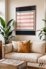 Pembe Çizgi Minimal Duvar Tablosu, Sanatsever Hediyesi - Görsel 10