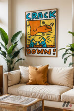 Crack Down Pop Art Poster Duvar Tablosu, Renkli Ev Dekorasyonu - Görsel 6