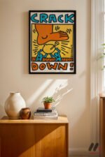 Crack Down Pop Art Poster Duvar Tablosu, Renkli Ev Dekorasyonu - Görsel 4