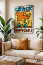 Crack Down Pop Art Poster Duvar Tablosu, Renkli Ev Dekorasyonu - Görsel 6