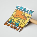 Crack Down Pop Art Poster Duvar Tablosu, Renkli Ev Dekorasyonu