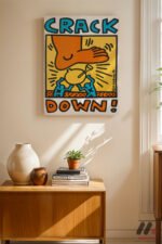 Crack Down Pop Art Poster Duvar Tablosu, Renkli Ev Dekorasyonu - Görsel 2