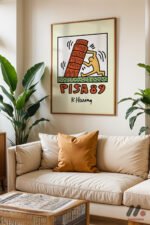 Pisa 89 Pop Art Duvar Tablosu, Renkli Ev Dekorasyonu - Görsel 6