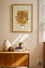 Papatya Figür Pop Art Duvar Tablosu, Renkli Ev Dekorasyonu - Görsel 4