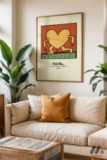 Kalp Taşıyan Figürler Pop Art Duvar Tablosu, Renkli Ev Dekorasyonu - Görsel 6
