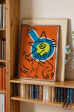 Turuncu Figür Pop Art Duvar Tablosu, Renkli Ev Dekorasyonu - Görsel 5