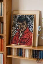 Kırmızı Ceketli Portre Pop Art Duvar Tablosu, Renkli Ev Dekorasyonu - Görsel 5