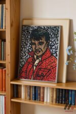 Kırmızı Ceketli Portre Pop Art Duvar Tablosu, Renkli Ev Dekorasyonu - Görsel 2