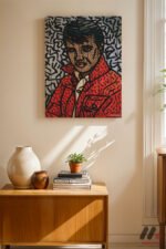 Kırmızı Ceketli Portre Pop Art Duvar Tablosu, Renkli Ev Dekorasyonu - Görsel 8