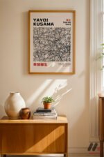 Yayoi Kusama Ağ Deseni Duvar Tablosu, Sanatsever Hediyesi - Görsel 4