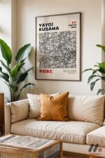 Yayoi Kusama Ağ Deseni Duvar Tablosu, Sanatsever Hediyesi - Görsel 3