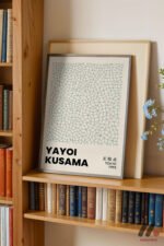 Yayoi Kusama Beyaz Ağ Deseni Duvar Tablosu, Sanatsever Hediyesi - Görsel 2