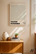 Yayoi Kusama Beyaz Ağ Deseni Duvar Tablosu, Sanatsever Hediyesi - Görsel 8