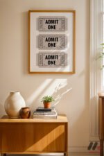 Admit One Sinema Bileti Duvar Tablosu, Film Severlere Hediye - Görsel 4
