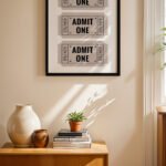 Admit One Sinema Bileti Duvar Tablosu, Film Severlere Hediye