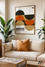 Bauhaus Ausstellung 1919 Afişi Duvar Tablosu, Modern Ev Dekorasyonu - Görsel 6