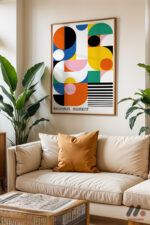 Bauhaus Moment Geometrik Poster Duvar Tablosu, Modern Ev Dekorasyonu - Görsel 6