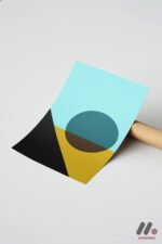 Turkuaz Daire Minimal Soyut Duvar Tablosu, Modern Ev Dekorasyonu - Görsel 7