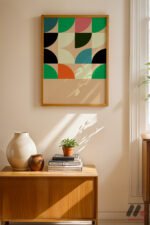 Bauhaus Renkli Geometrik Blok Duvar Tablosu, Modern Ev Dekorasyonu - Görsel 4