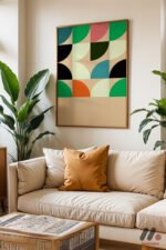 Bauhaus Renkli Geometrik Blok Duvar Tablosu, Modern Ev Dekorasyonu - Görsel 6