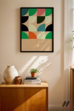 Bauhaus Renkli Geometrik Blok Duvar Tablosu, Modern Ev Dekorasyonu