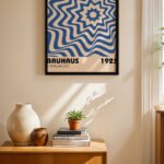 Bauhaus Mavi Dalga Deseni Duvar Tablosu, Modern Ev Dekorasyonu