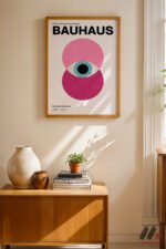 Bauhaus Pembe Daire Afişi Duvar Tablosu, Modern Ev Dekorasyonu - Görsel 4