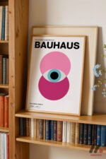 Bauhaus Pembe Daire Afişi Duvar Tablosu, Modern Ev Dekorasyonu - Görsel 5